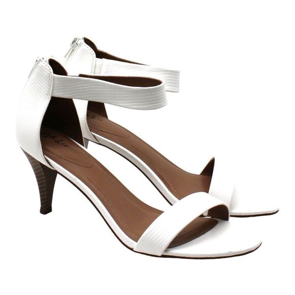Style & Company Womens White Goring Ankle Strap Padded Paycee Round Toe - Picture 2 of 8